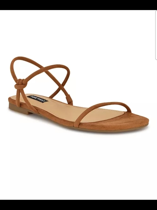 Nine West Shoes - Nine West Cognac Strappy Flat Sandal